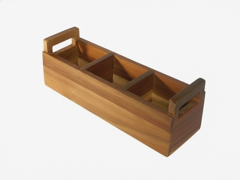 Acacia wood desktop organizer